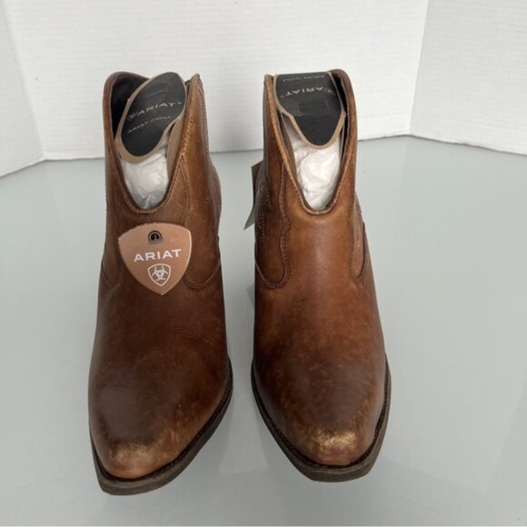 Ariat Brown Western Ankle Booties with Pointed Toe - Picture 14 of 14